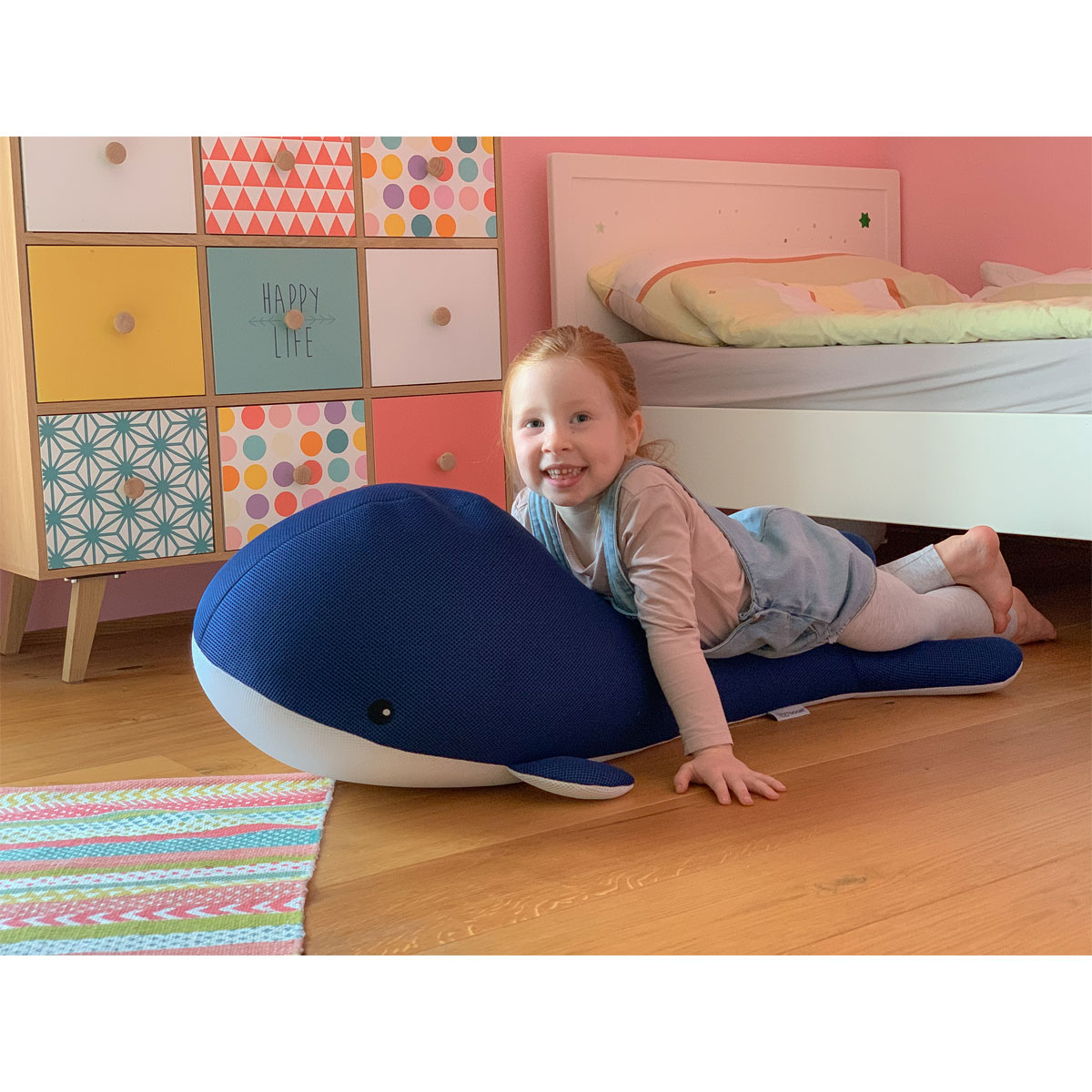 Westmann Sitzsack & Schwimmtier Wal 104x50x30cm Dunkelblau Bild 7