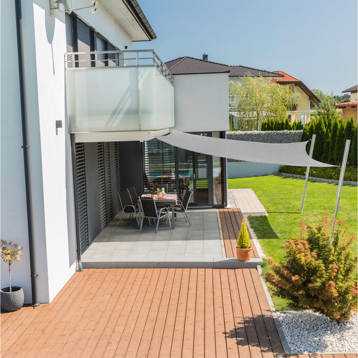 Sonnensegel Capri quadratisch 5 x 5 m weiß Bild 4