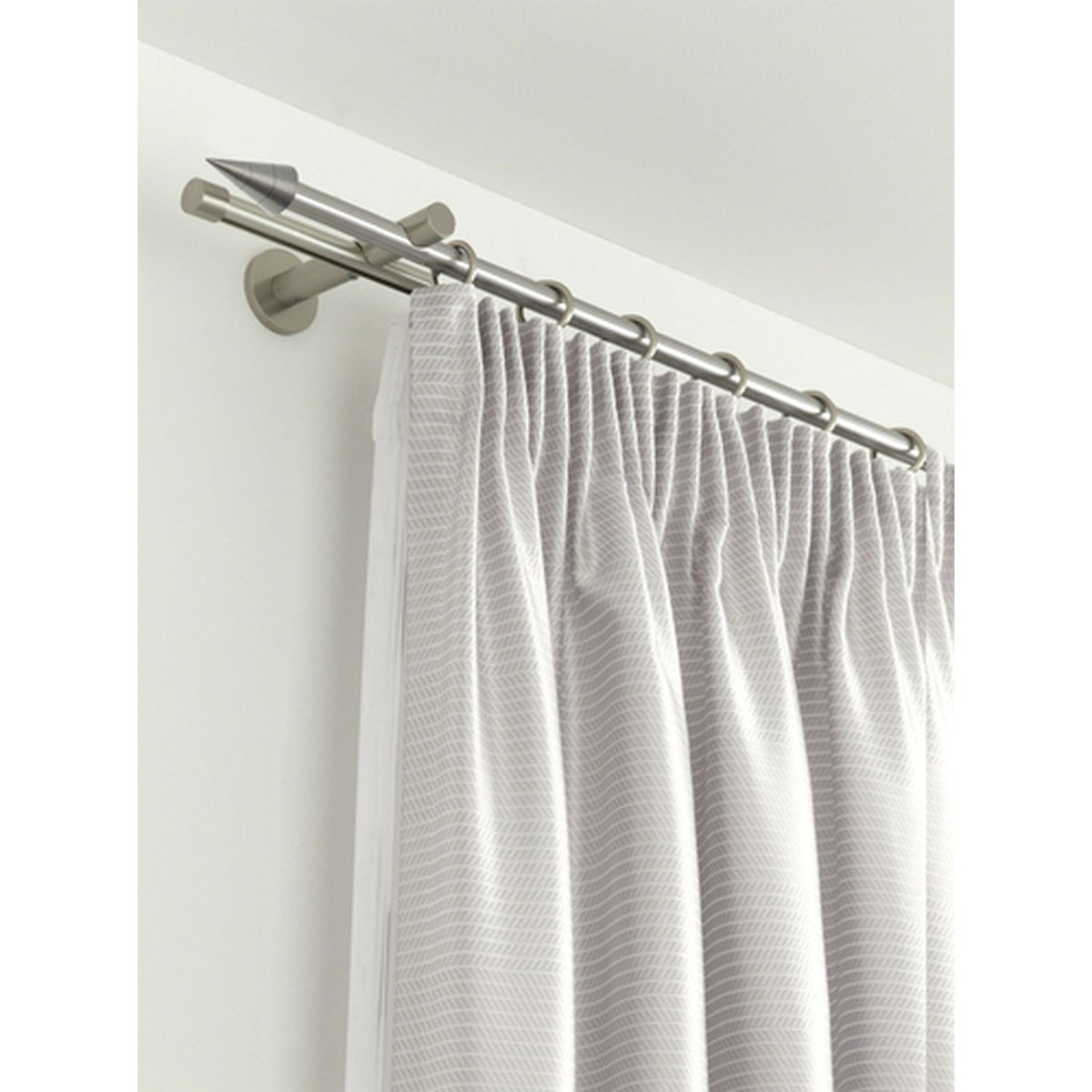 Gardinia Gardinenstange 2-Lauf Kegel Durchmesser 20 mm 200 cm Edelstahl-optik Bild 2