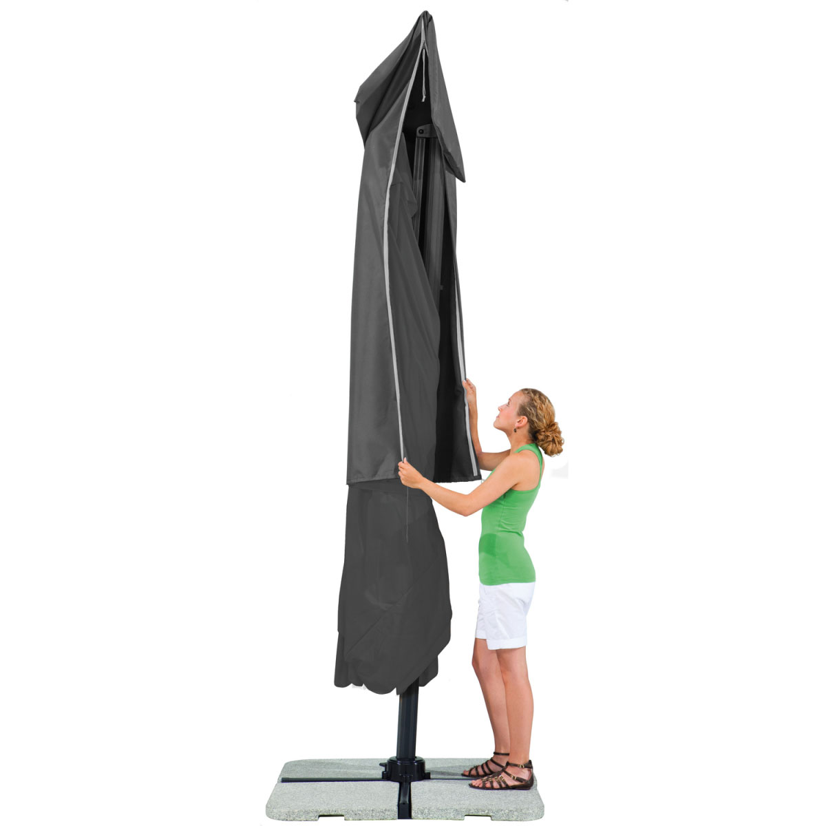 Schneider Schirme Ampelschirm Rhodos 300 x 300 cm anthrazit Bild 7