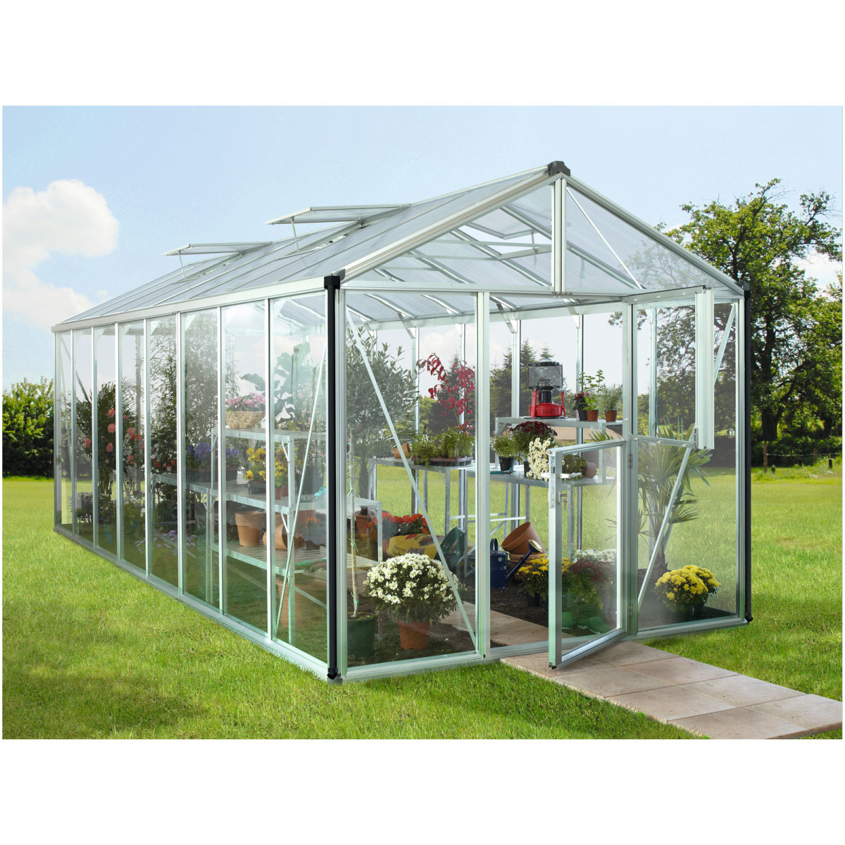 Vitavia Gewächshaus Zeus 15700 ESG 15,7m² 4 mm Einscheibensicherheitsglas schwarz