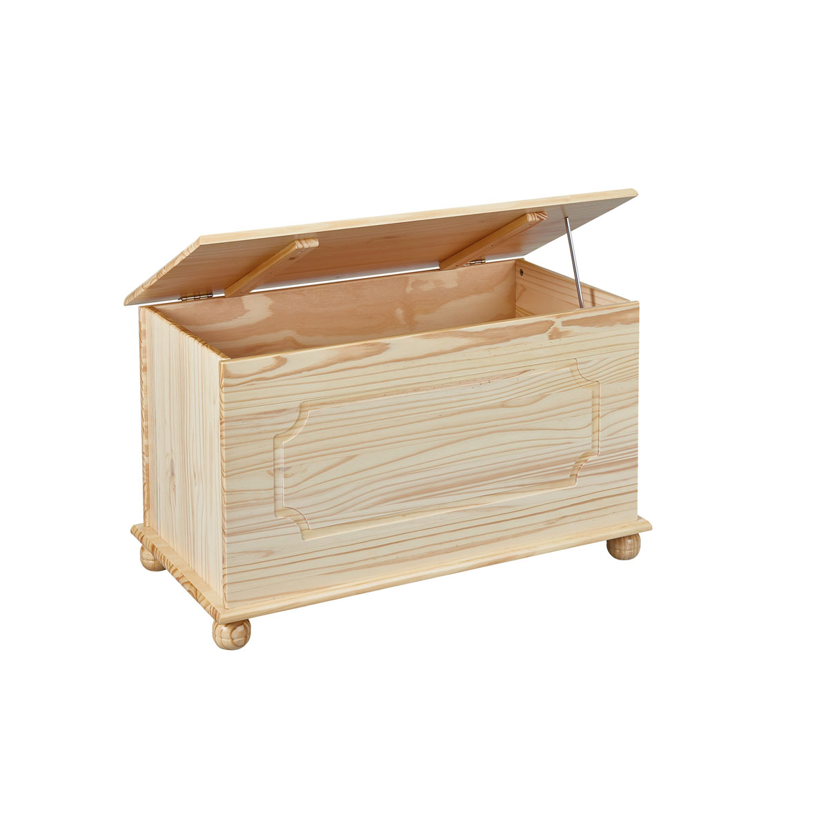 Inter Link Massivholztruhe „Emel“, farblos lackiert, 89x53x47 cm Bild 2