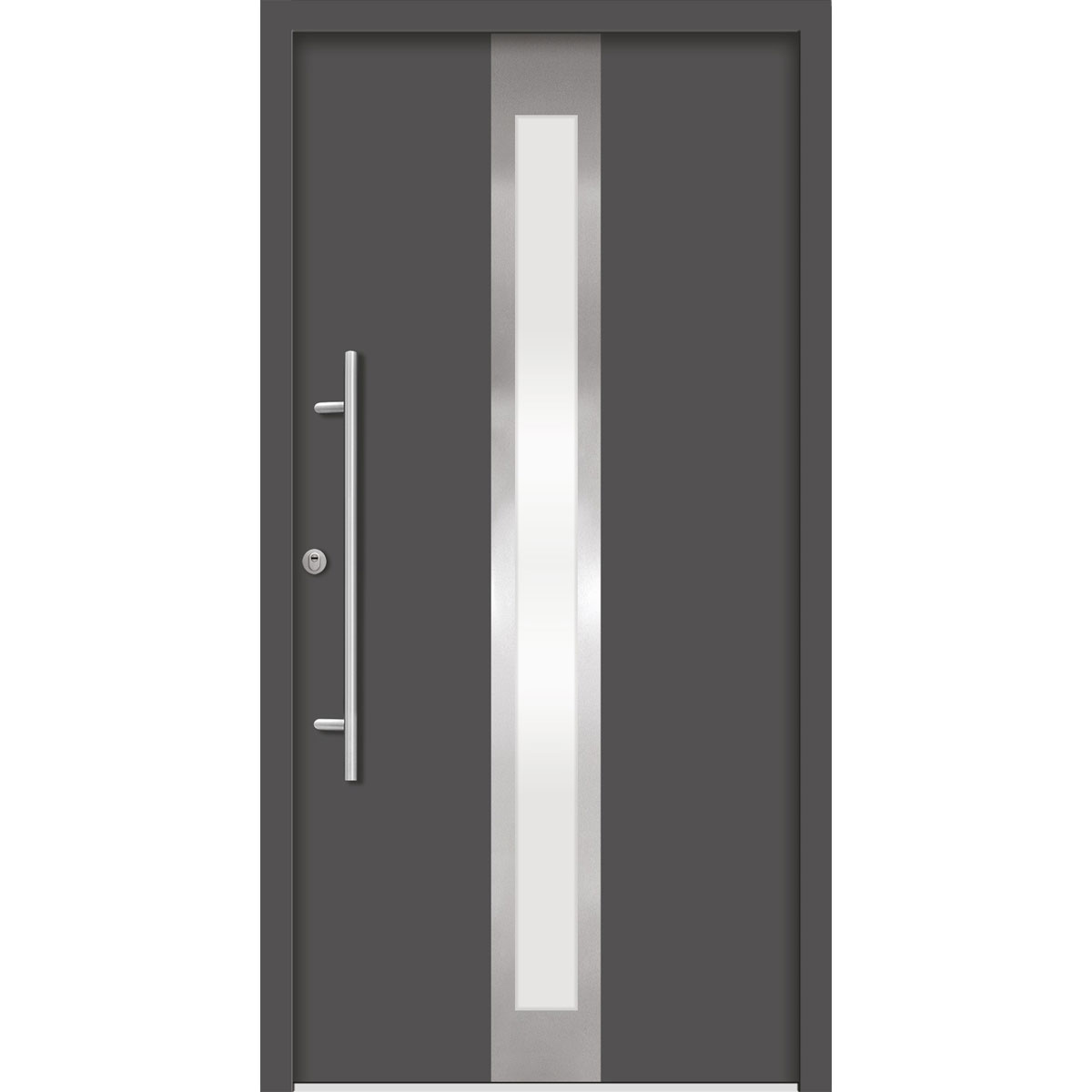 SplenDoor  Premium-Haustür Passivedoor Stockholm RC2 energiesparend einbruchsicher anthrazit 100 x 210 cm links