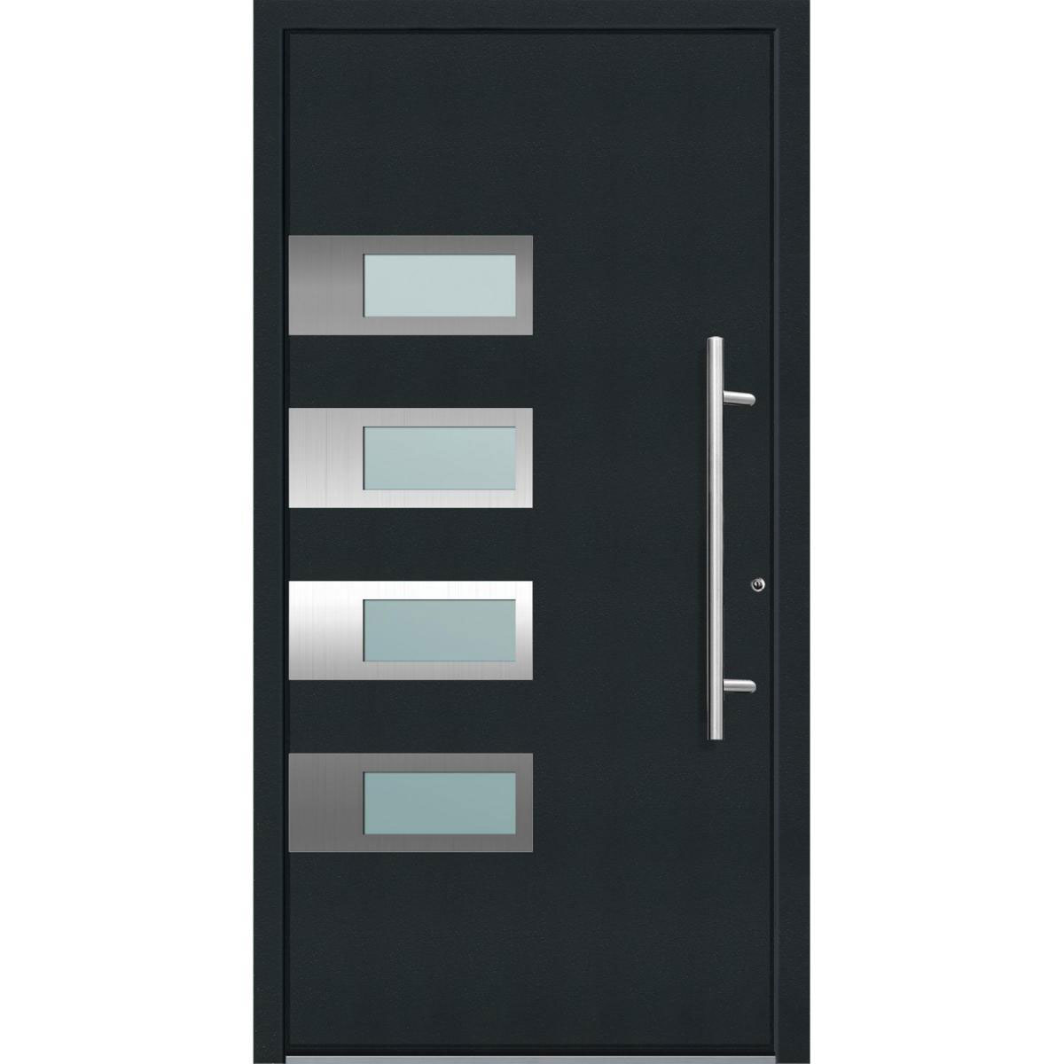 Aluminium Sicherheits-Haustür Neapel Superior 60 mm anthrazit 110 x 210 cm Anschlag rechts inkl Griffset Bild 1