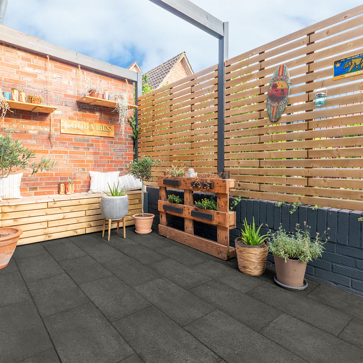 Diephaus  Gehwegplatte Beton anthrazit 25 x 50 x 5 cm Bild 2