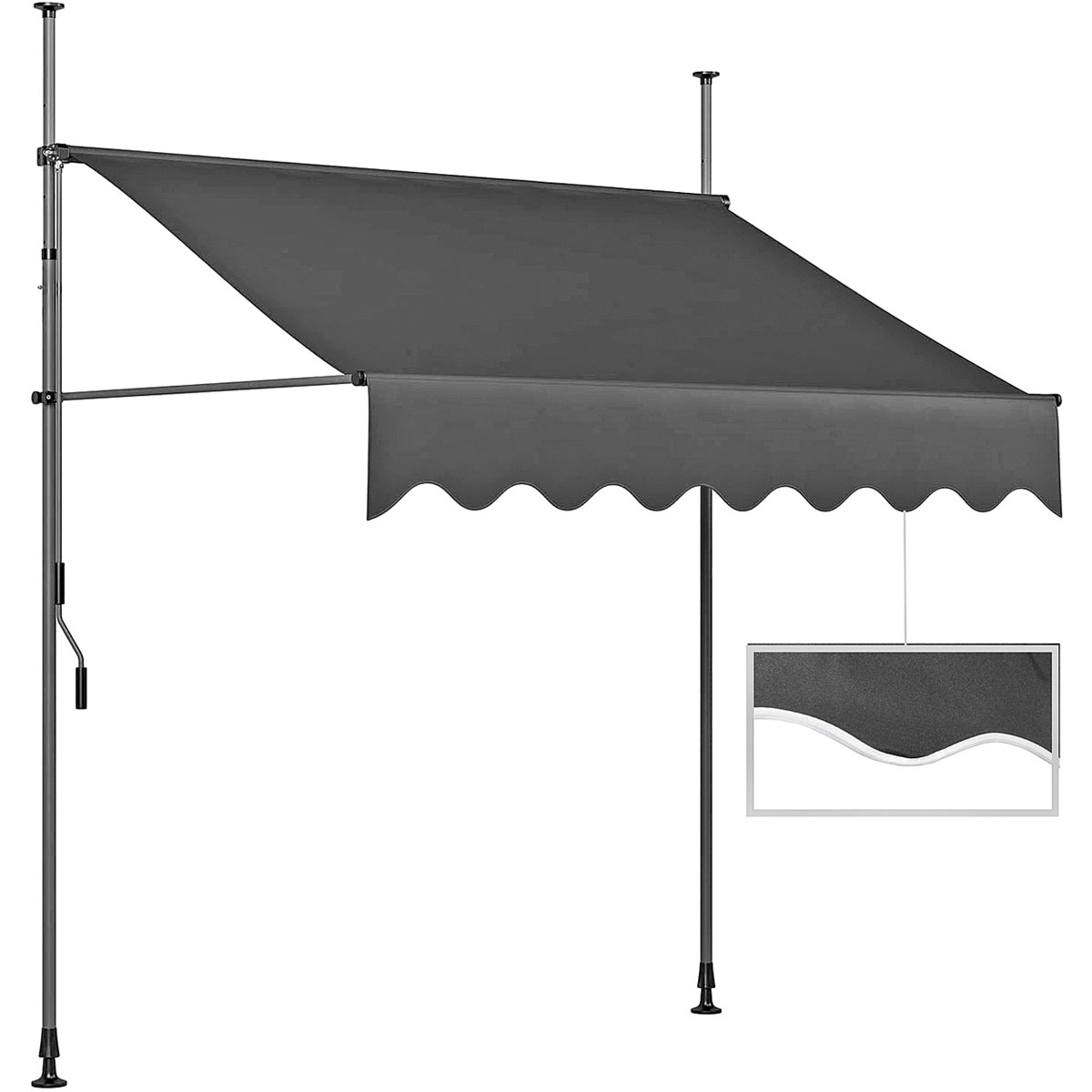 Klemmmarkise 300x120x300 cm grau Bild 1