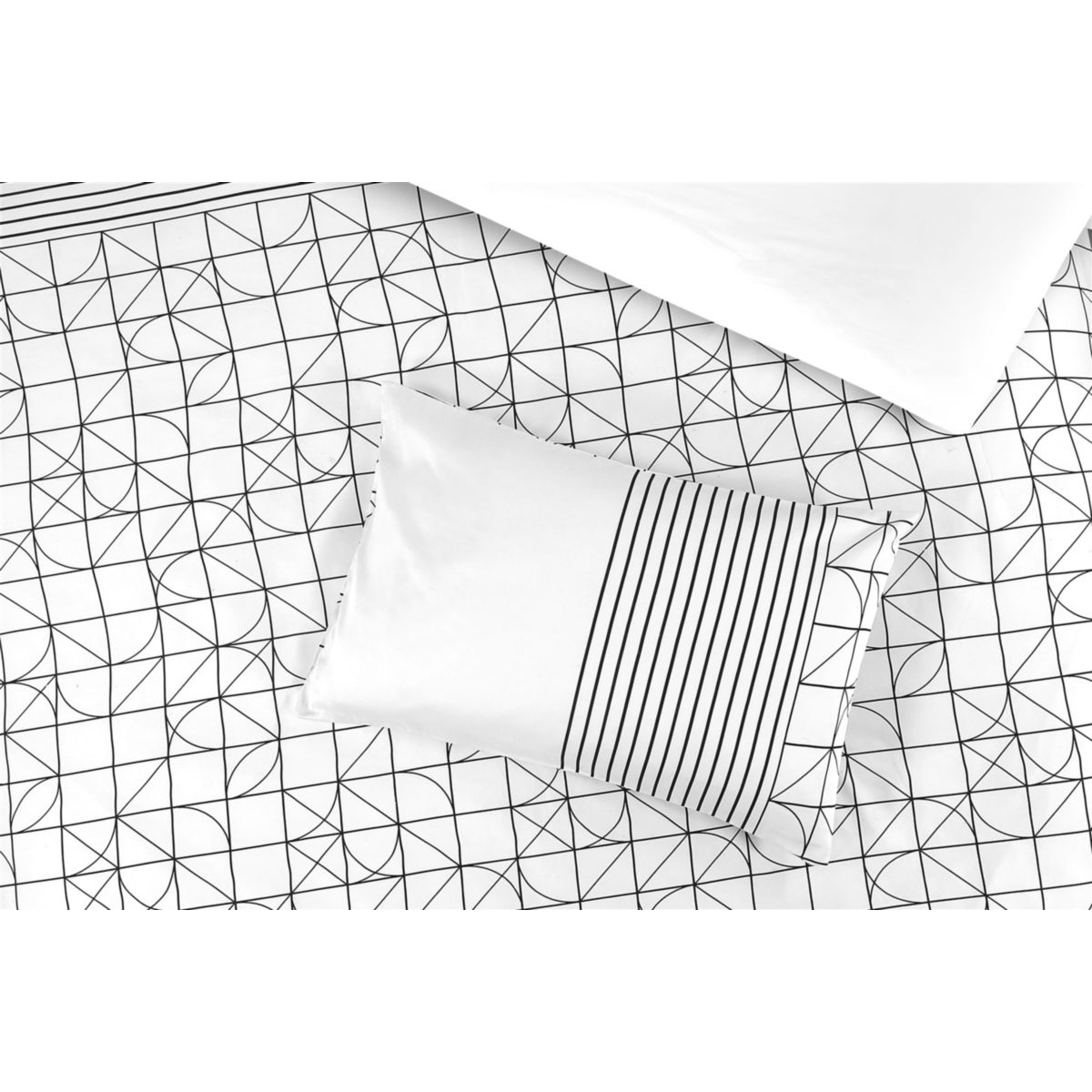 Bettwäsche Kennedy 125-AT Weiß / Schwarz 140cm x 200cm Bild 6