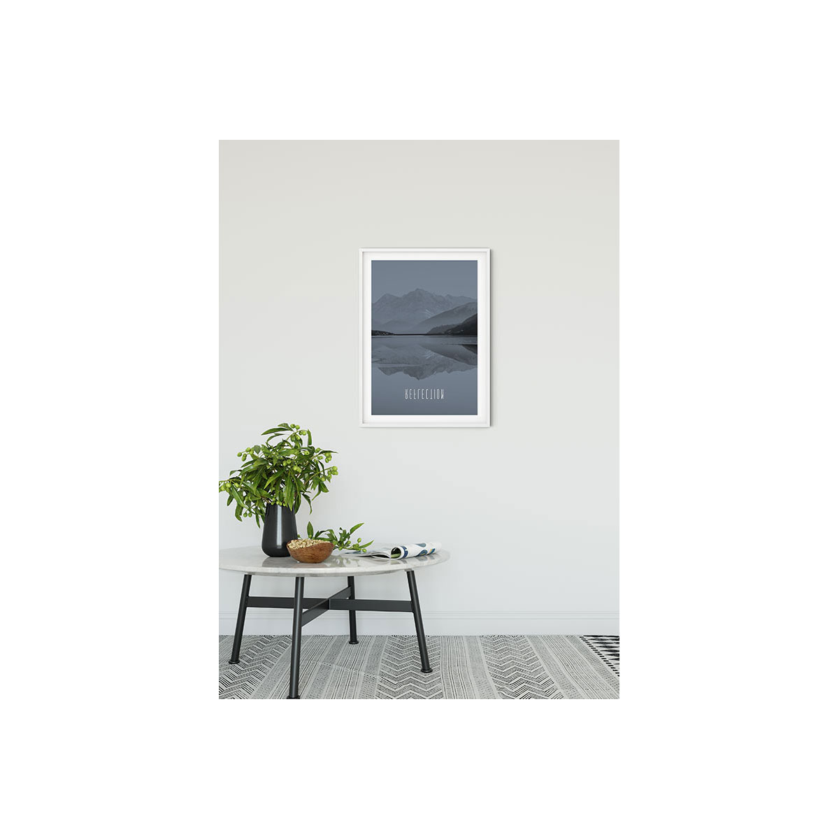 Komar  Wandbild Word Lake Reflection Steel 50x70 cm
