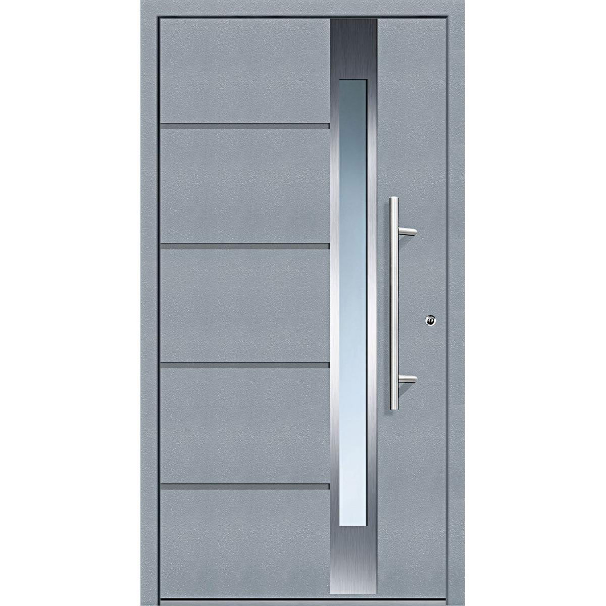 Aluminium-Sicherheitshaustür Rom Superior 60 mm grau 100 x 210 cm Anschlag rechts inkl Griffset Bild 1