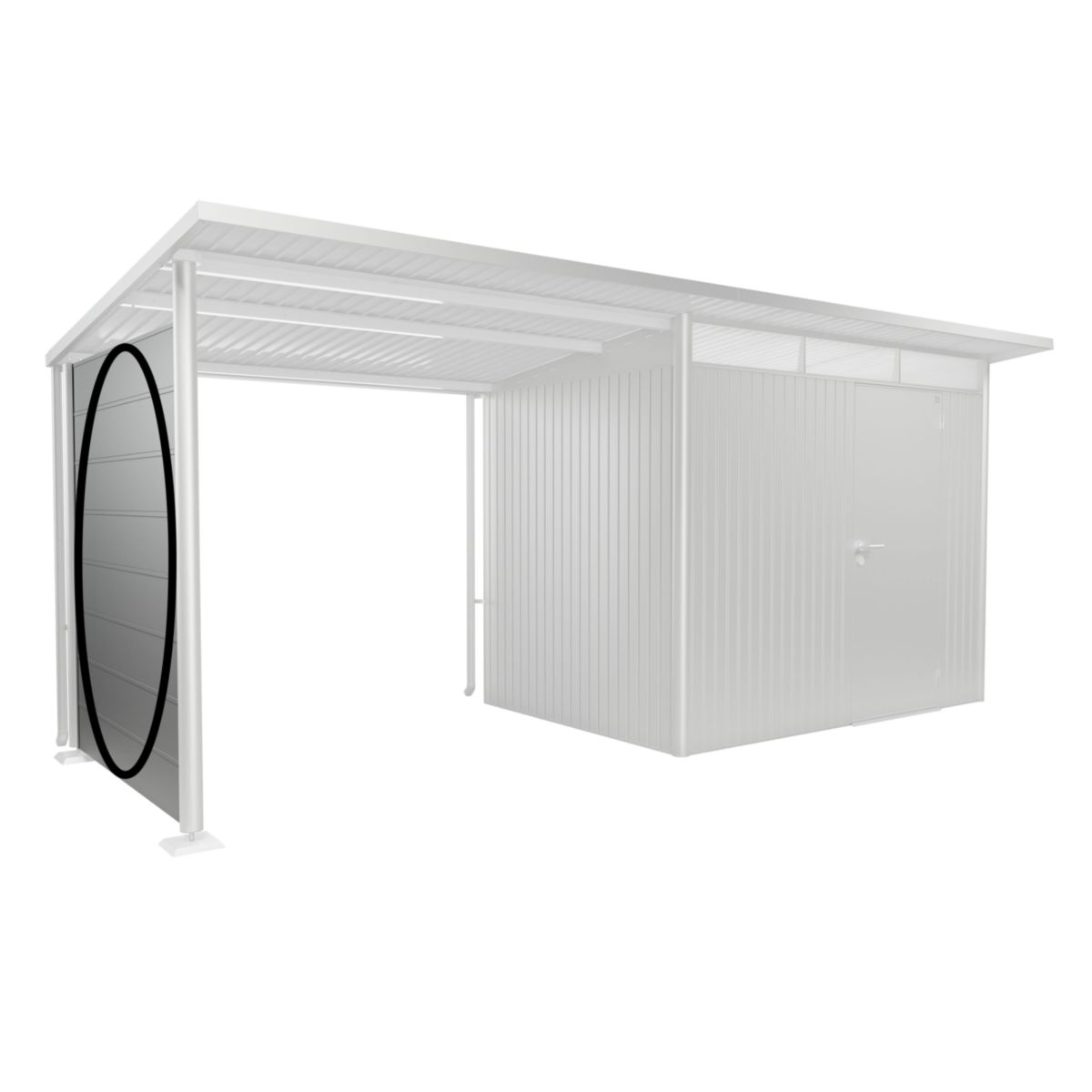 Biohort Seitenwand für Seitendach GHA A1/A5 silber-metallic