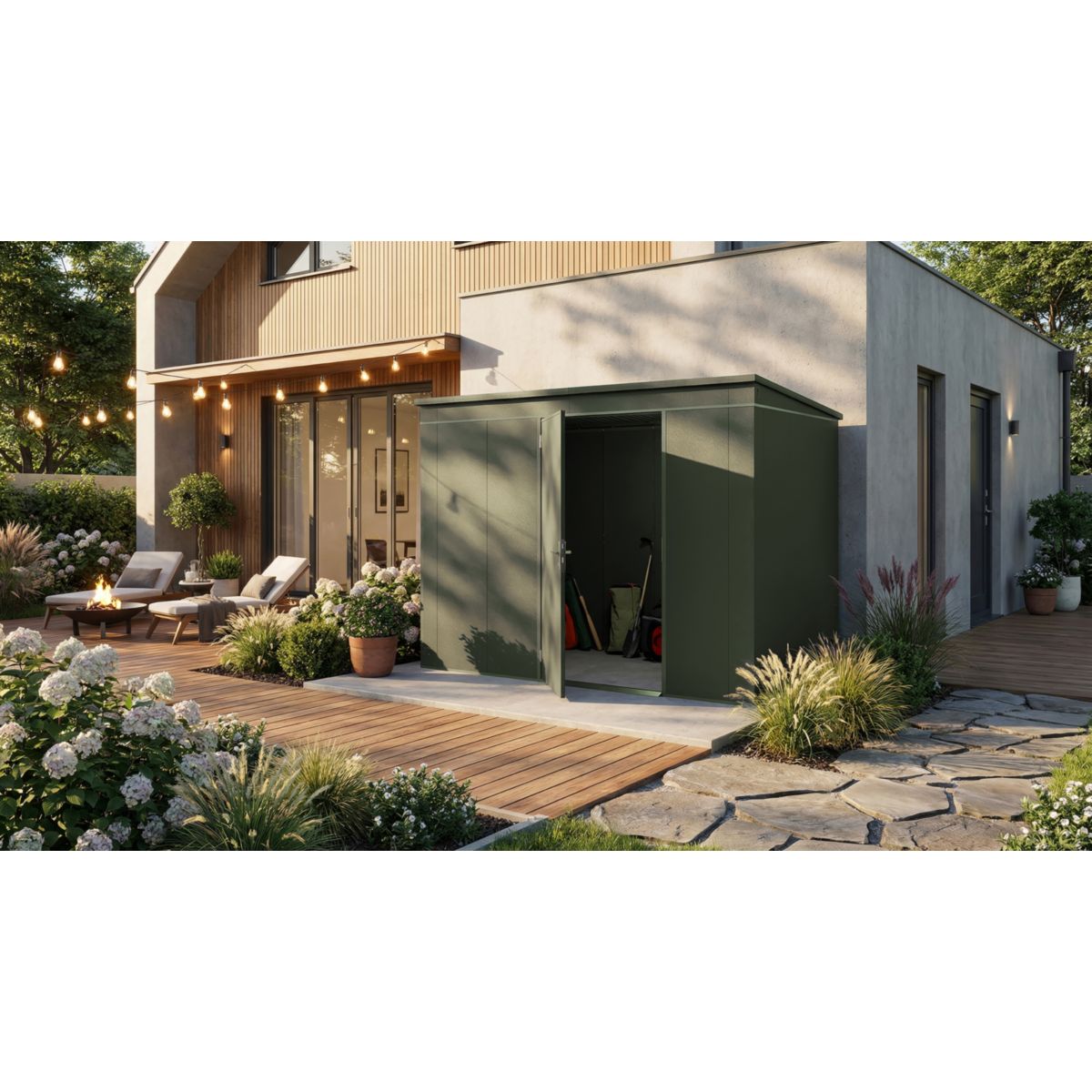 Weka Metall-Gerätehaus Gary, 0,7mm, 292 x 198, grün