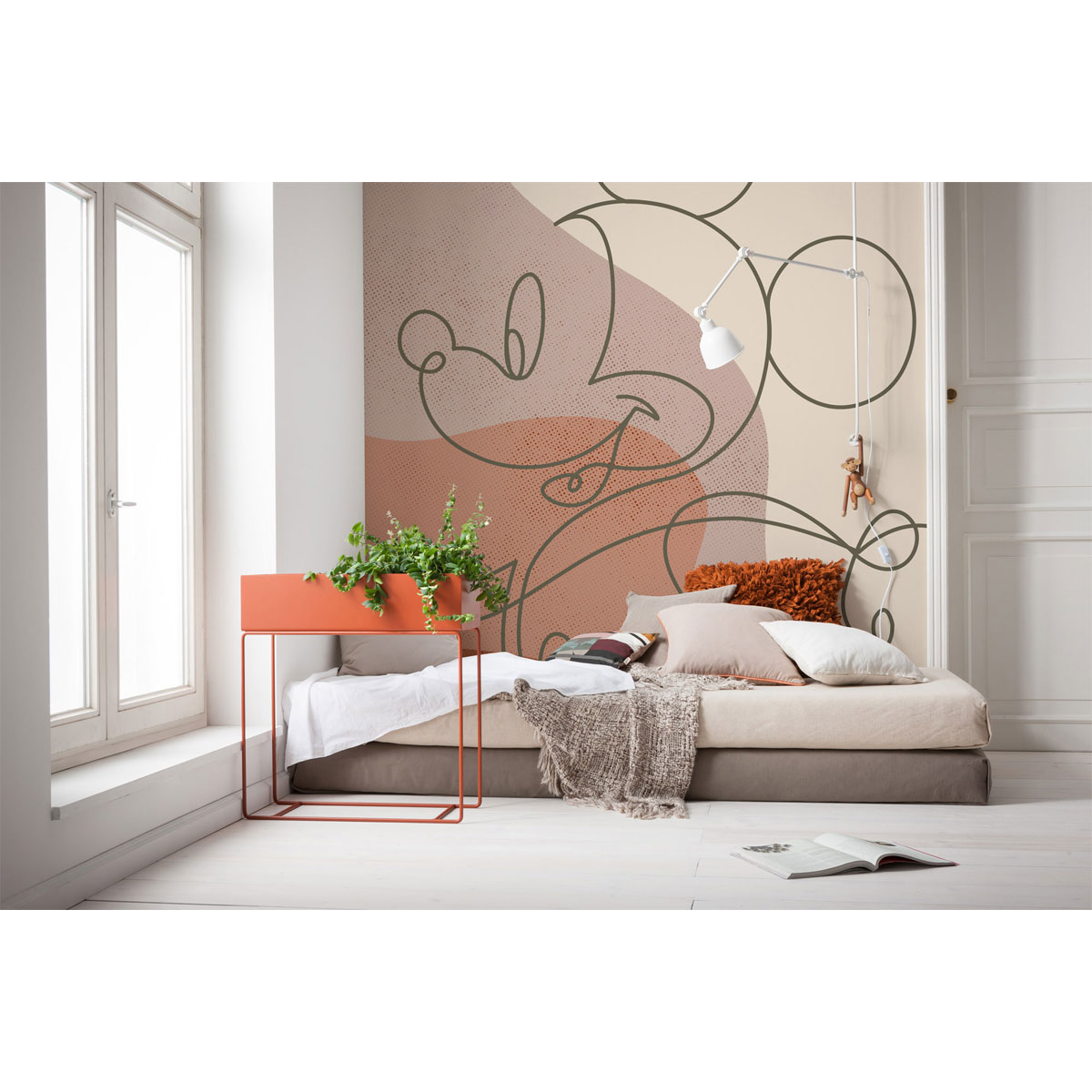 Komar  Vlies Fototapete Mickey Line Drawing 250x280 cm