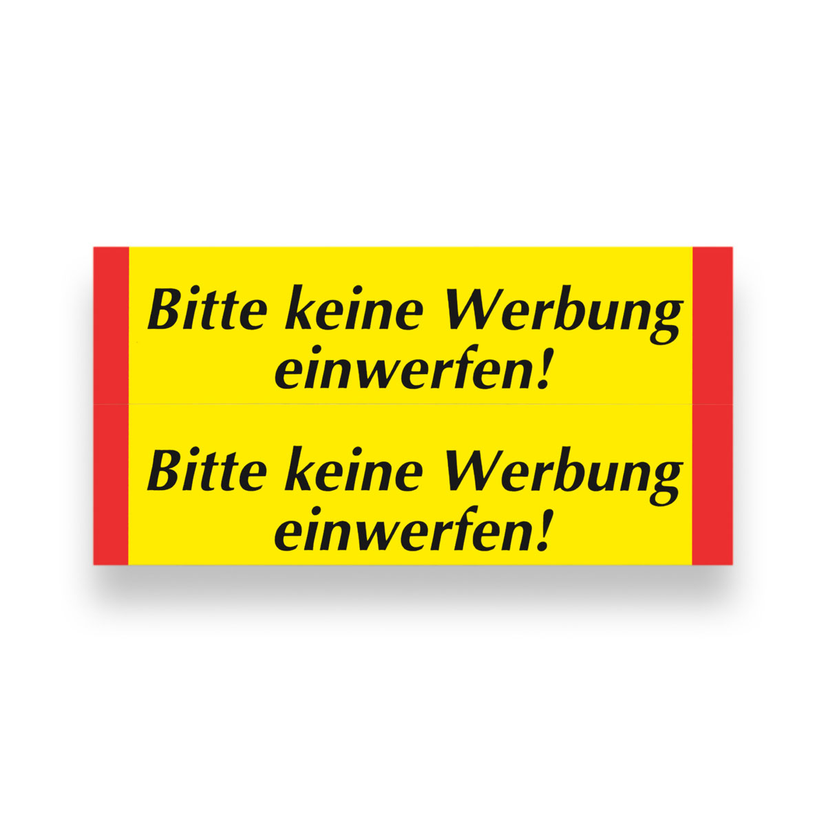 Metafranc Hinweisschild keine Werbung Kunststoff gelb