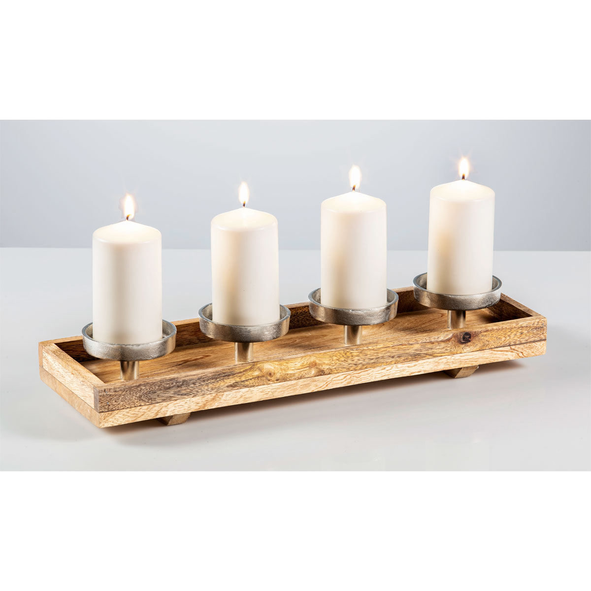 Kerzenhalter 47 x 8 x 15 cm vernickelt Bild 4