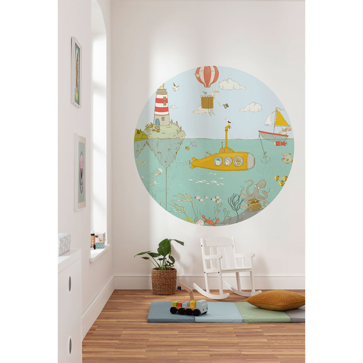 Komar  Selbstklebende Vlies Fototapete rund Underwater Durchmesser 125 cm