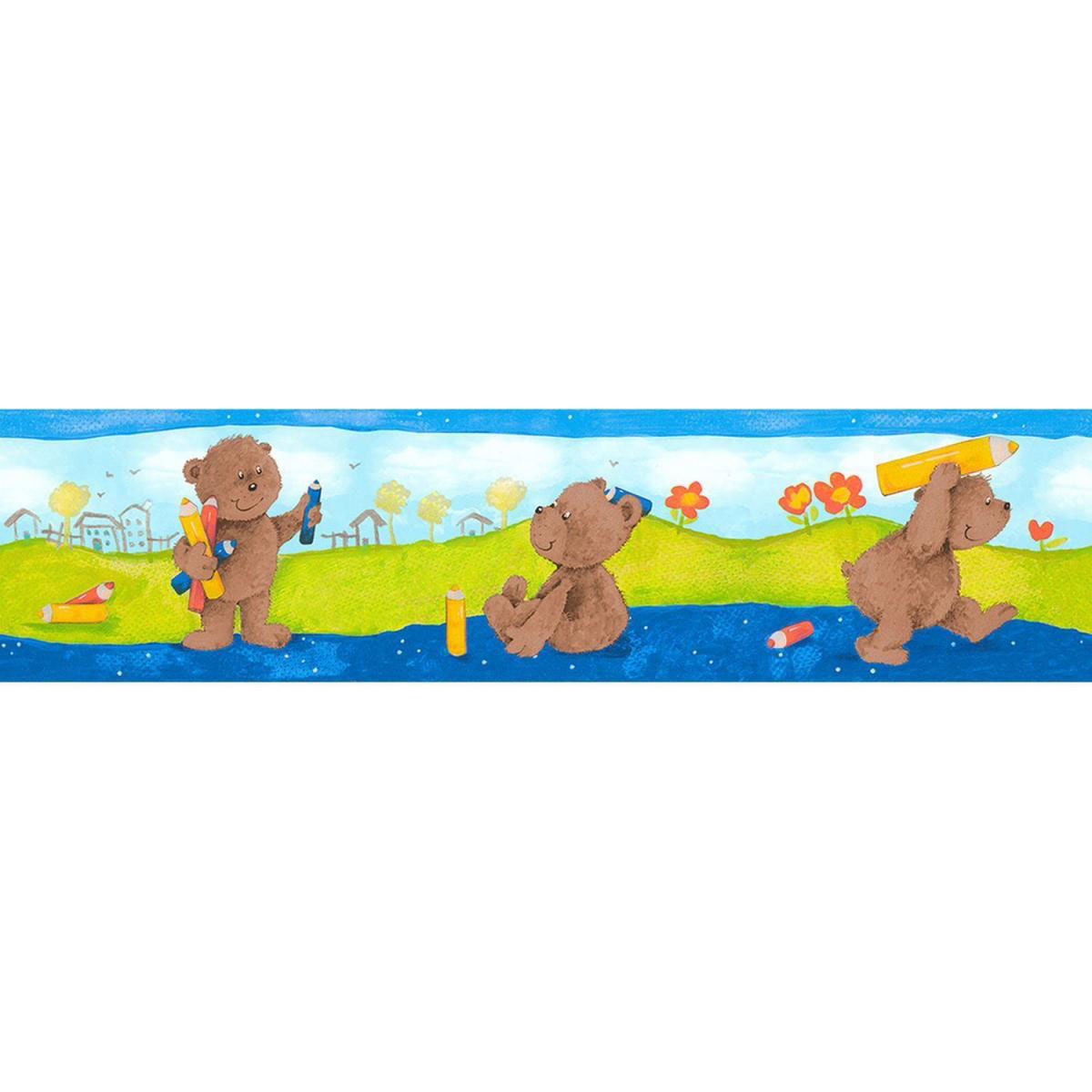 Selbstklebende Borte Bär blau