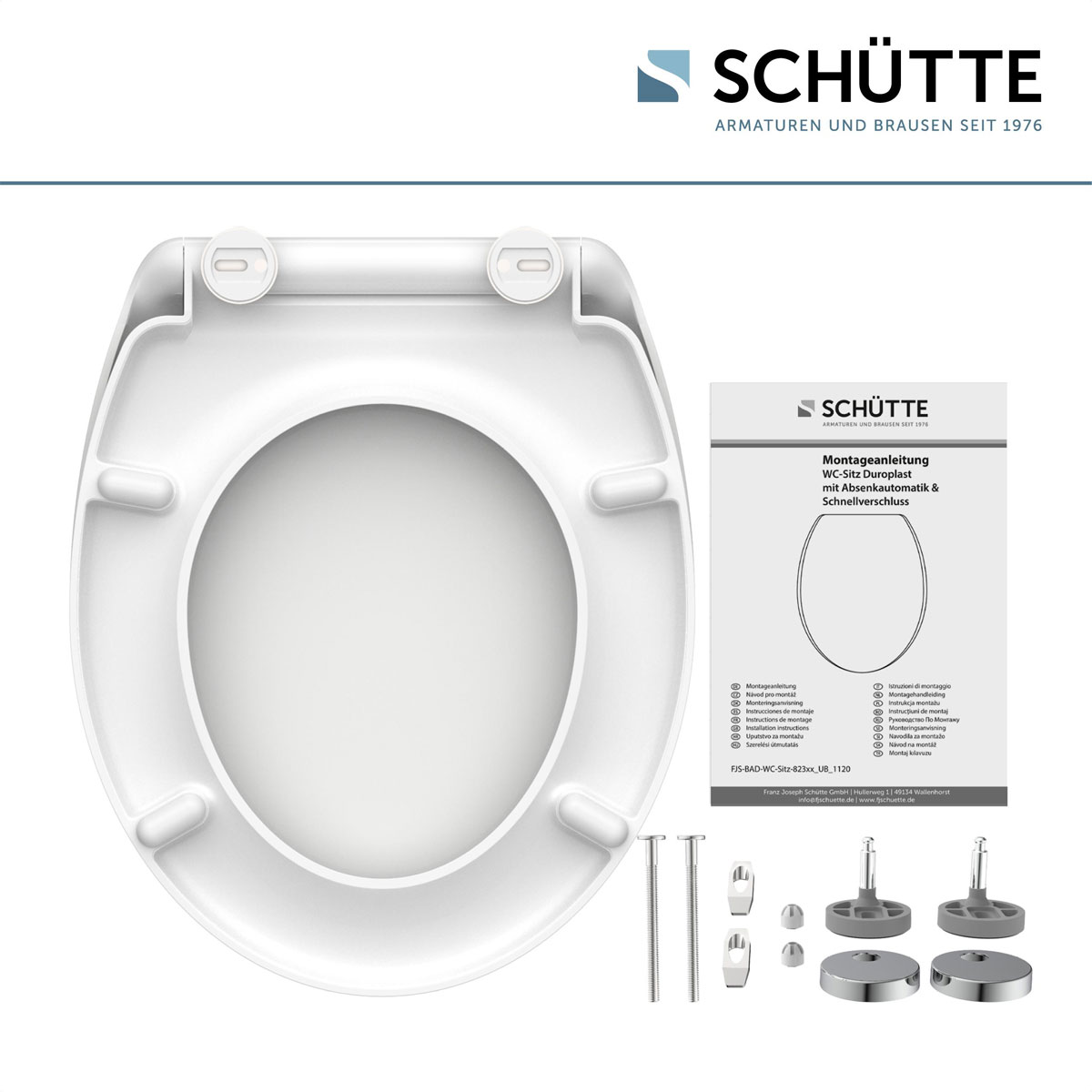 Schütte Duroplast WC-Sitz WHITE mit Absenkautomatik und Schnellverschluss Bild 8