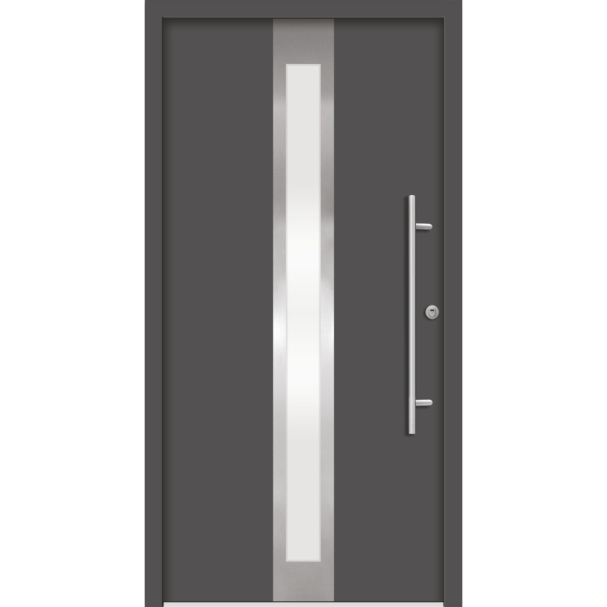 SplenDoor  Premium-Haustür Passivedoor Stockholm RC2 energiesparend einbruchsicher anthrazit 100 x 210 cm rechts