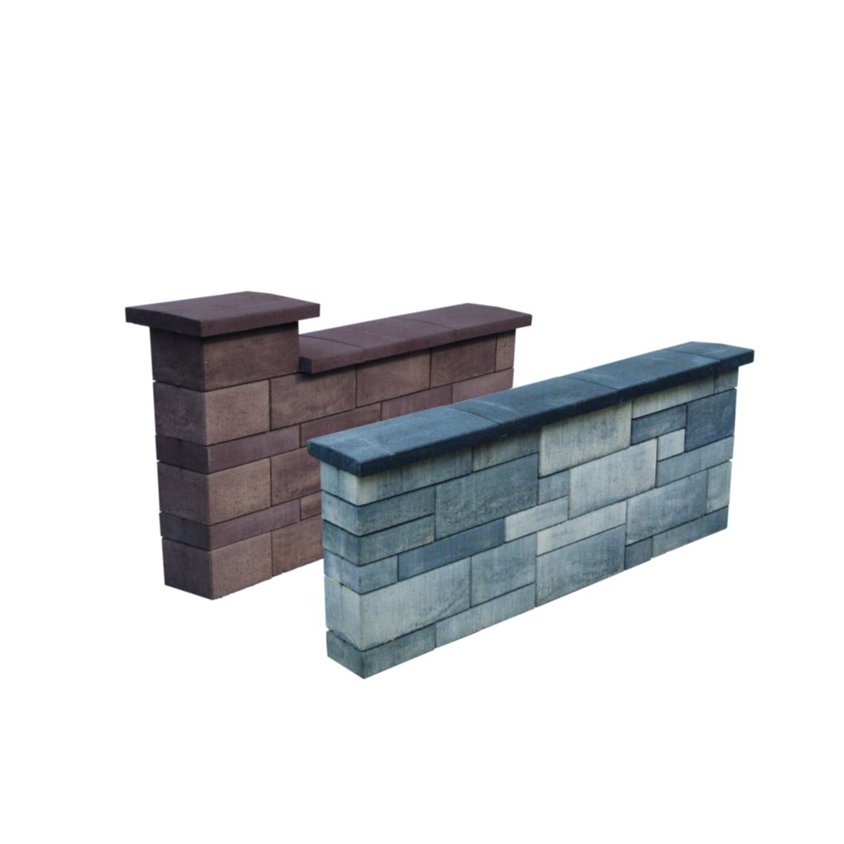 Lusit Bellamur Mini Trendline Multistein Grau-Anthrazit-Melange 40x20x8,25 cm