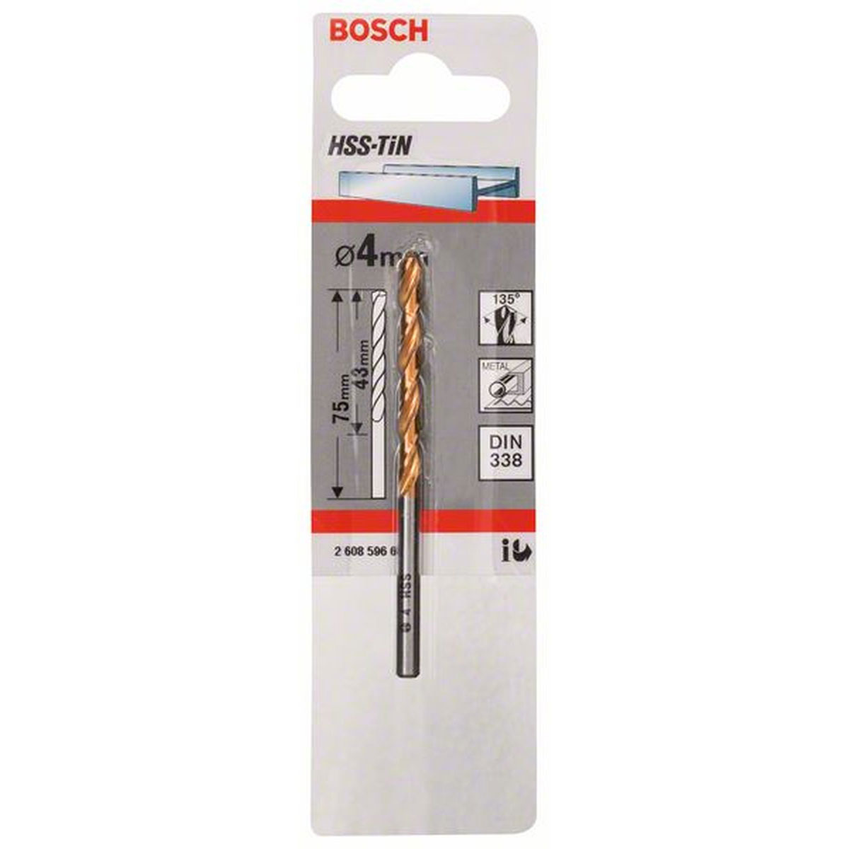 Bosch  Spiralbohrer HSS-TiN Durchmesser 4 x 43 mm Bild 1