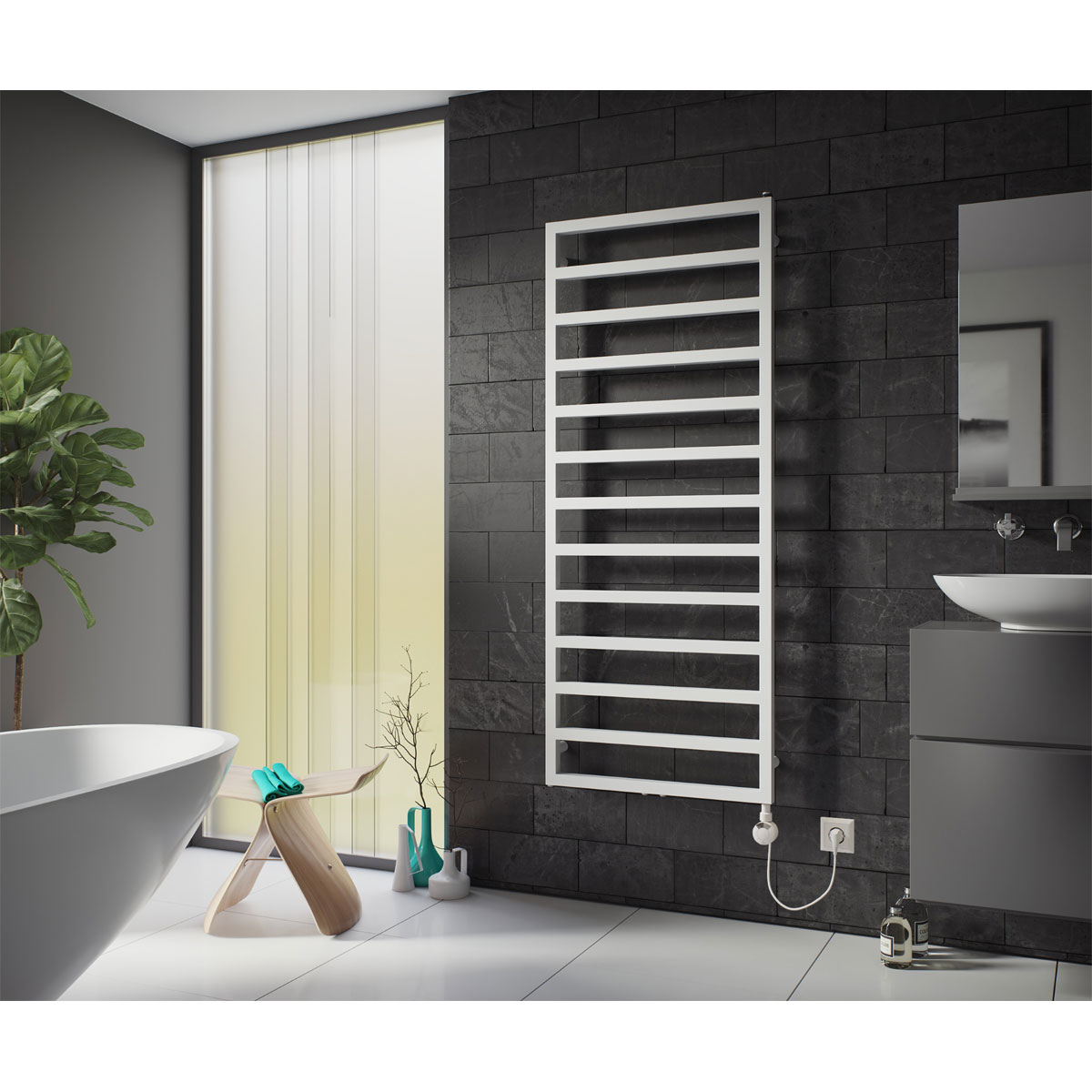 Ximax  Elektrischer Handtuchwärmer Pure 1710 x 600 mm 300 Watt Typ 4 Weiß