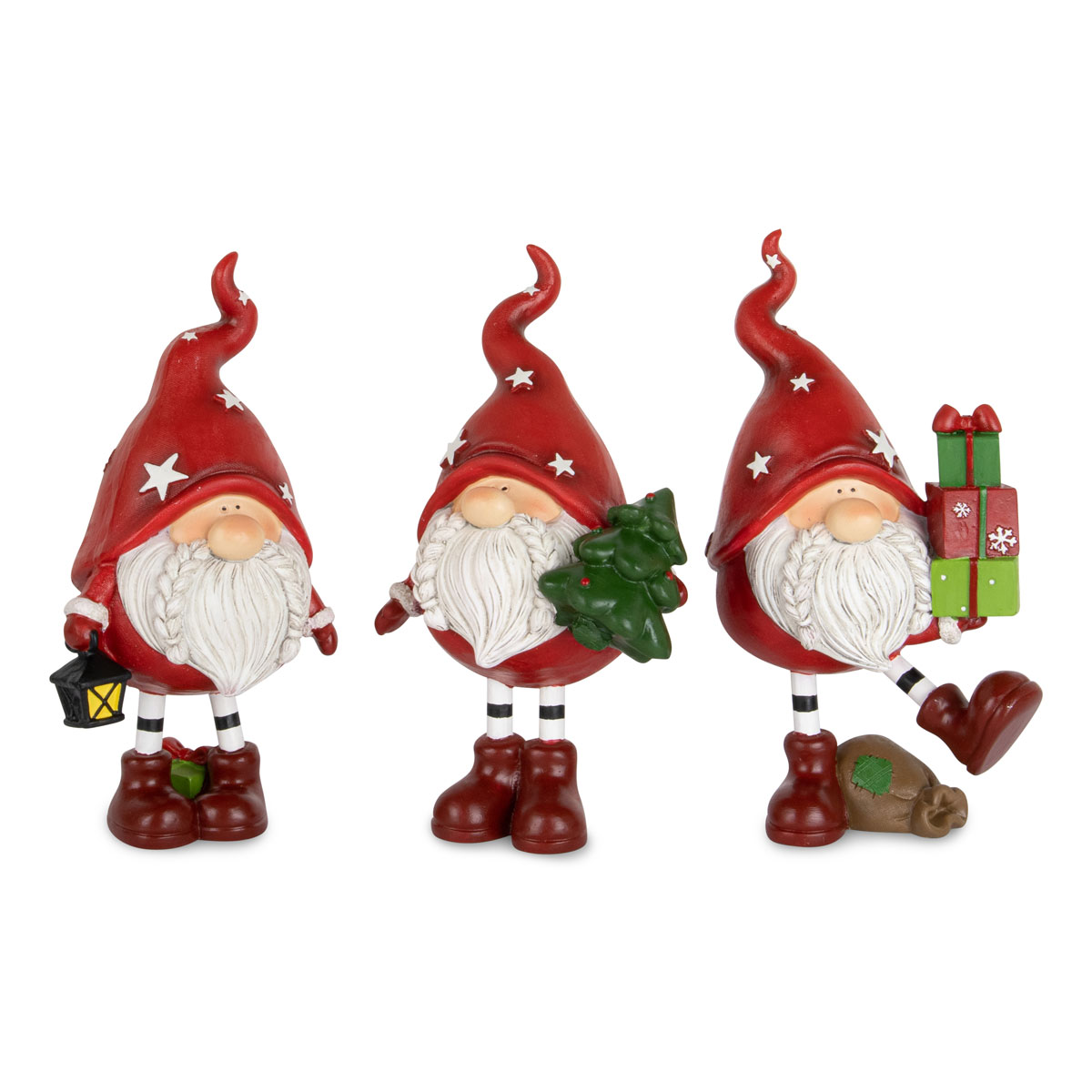 Dekofigur Santa sortiert Poly 6,8 x 5 x 12 cm rot