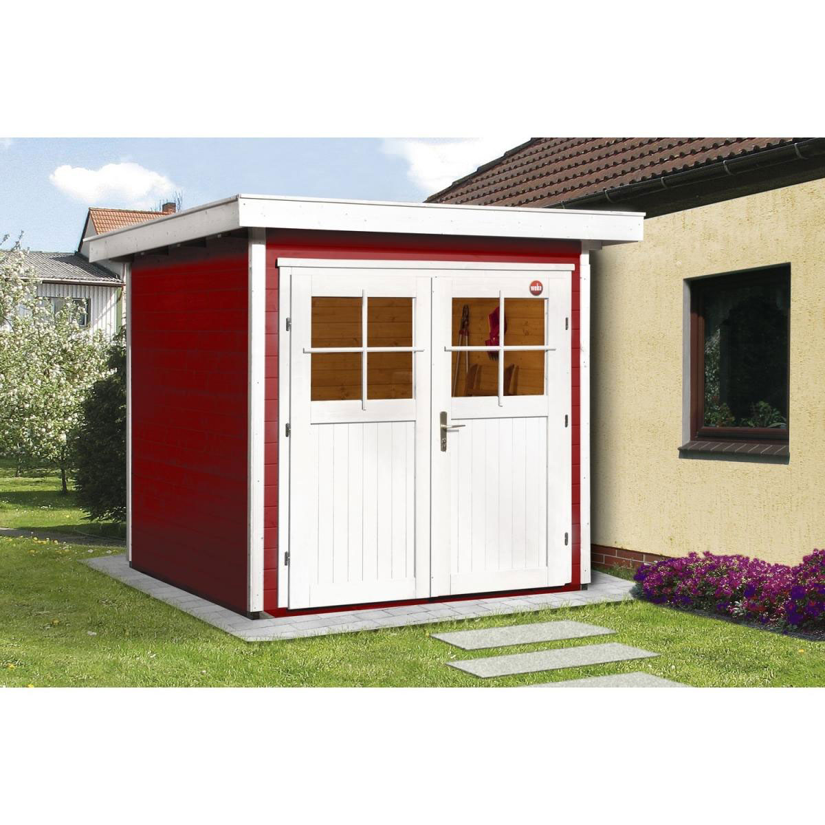 Weka Blockbohlenhaus 227 Größe 1 21 mm rot