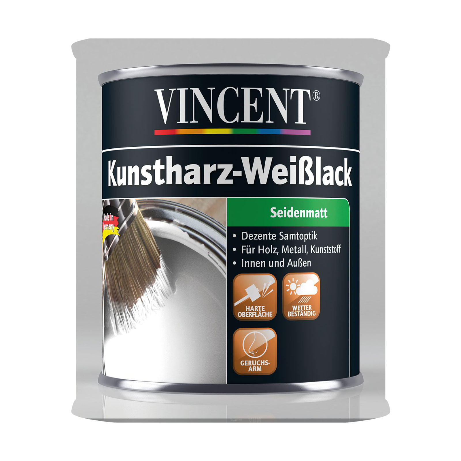 Vincent Kunstharz Weißlack seidenmatt 375 ml