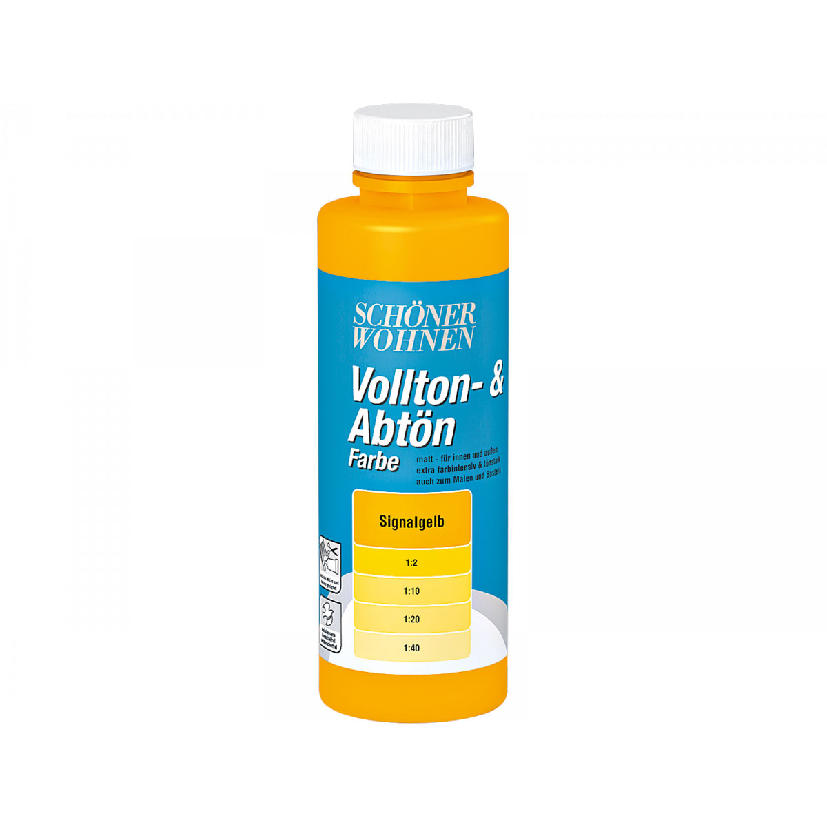 Schöner Wohnen Farbe Voll- und Abtönfarbe Signalgelb 0,25 L