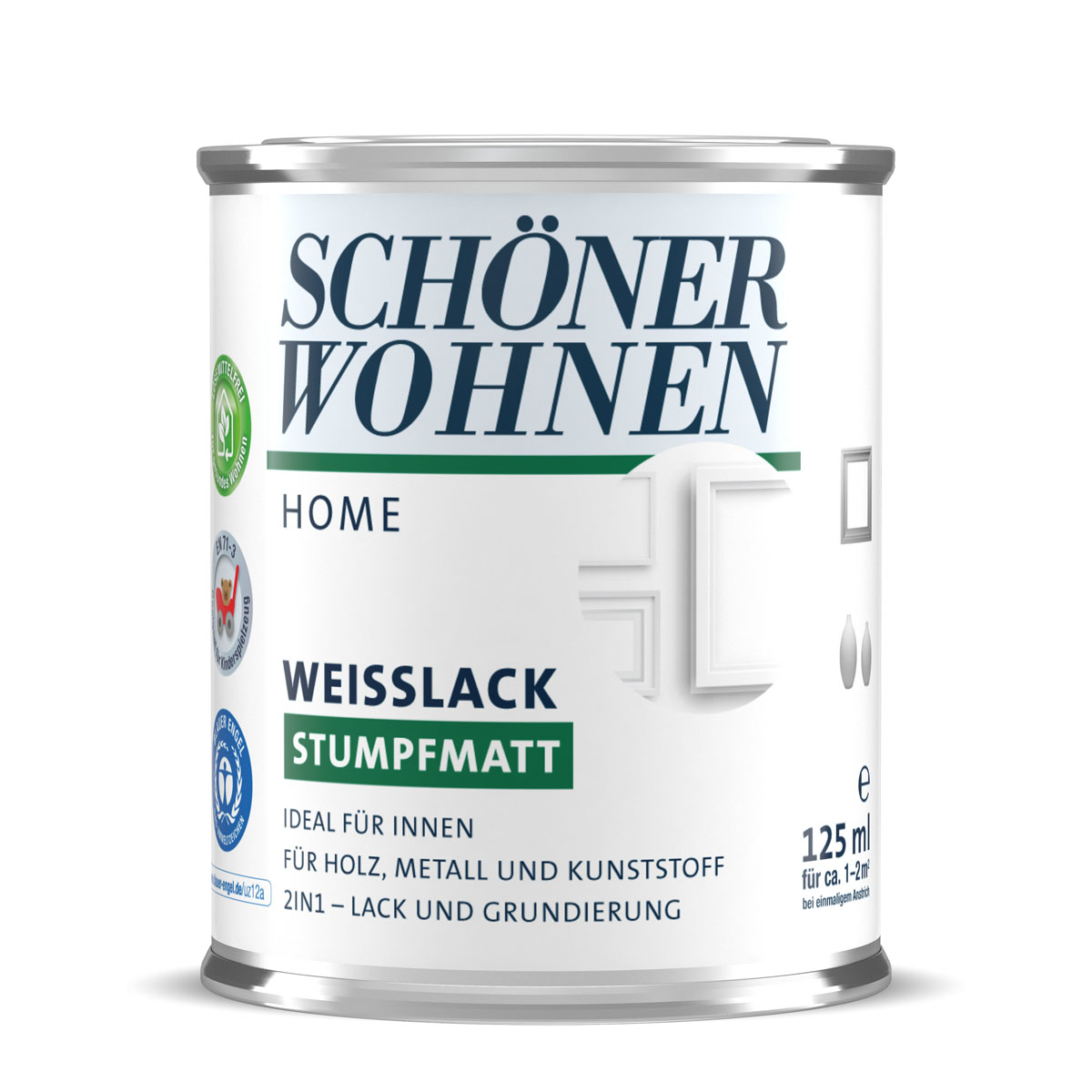 Schöner Wohnen Farbe Weißlack Home stumpfmatt 125 ml