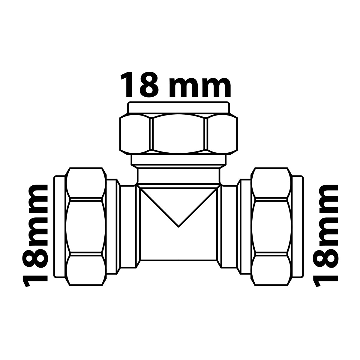 Kirchhoff T-Stück 18 mm Klemmfitting für CU-Rohr Bild 3