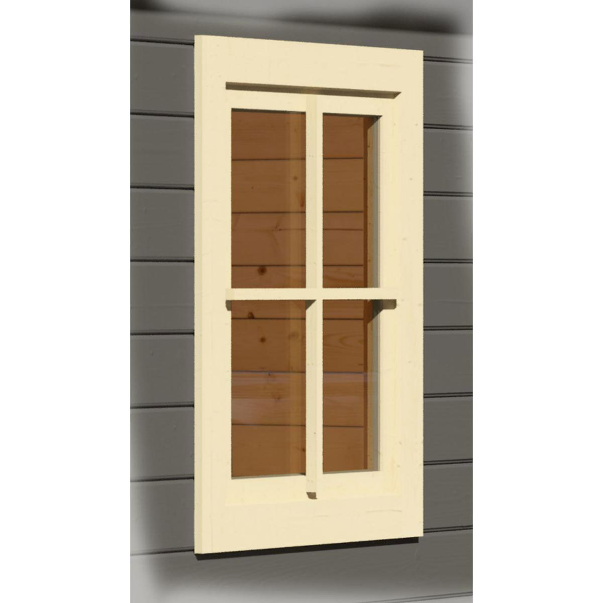 Gerades Fenster 38 mm elfenbeinweissinkl. Umruestleisten als Set
