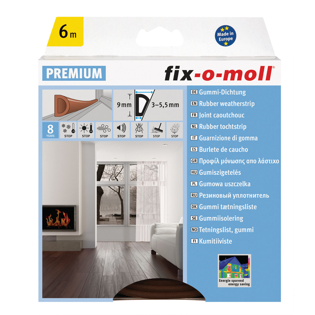 D-Profildichtung selbstklebend braun 6m 9x6 mm Bild 1