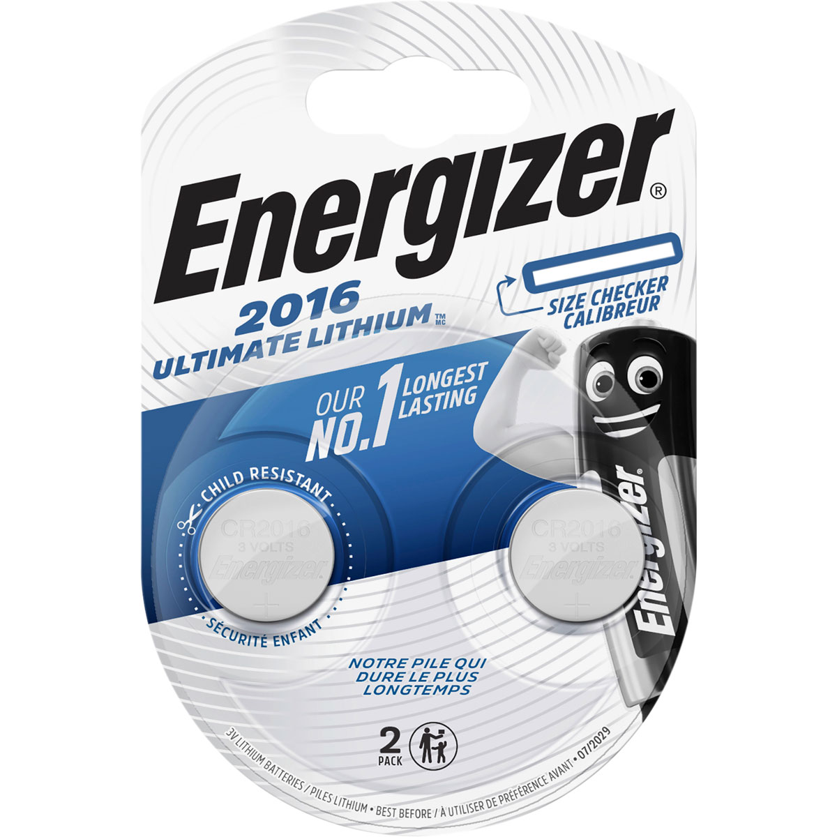Energizer Knopfzelle „Ultimate“, CR2016, 2 Stück