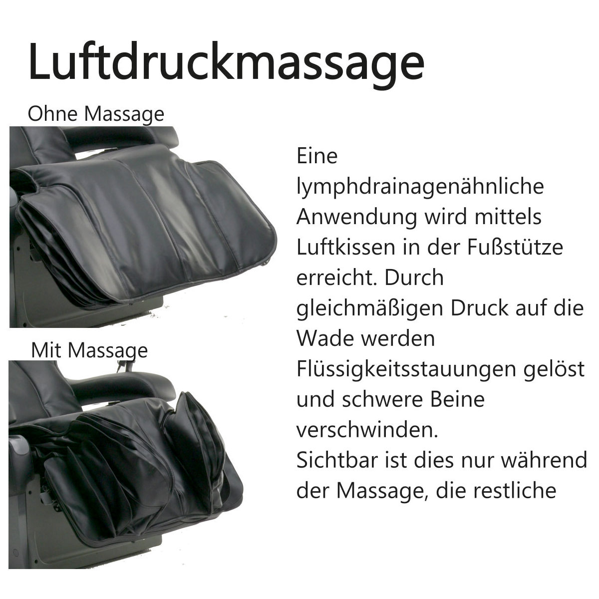 Alpha Techno Massagesessel „W1 Plus“, schwarz Bild 6