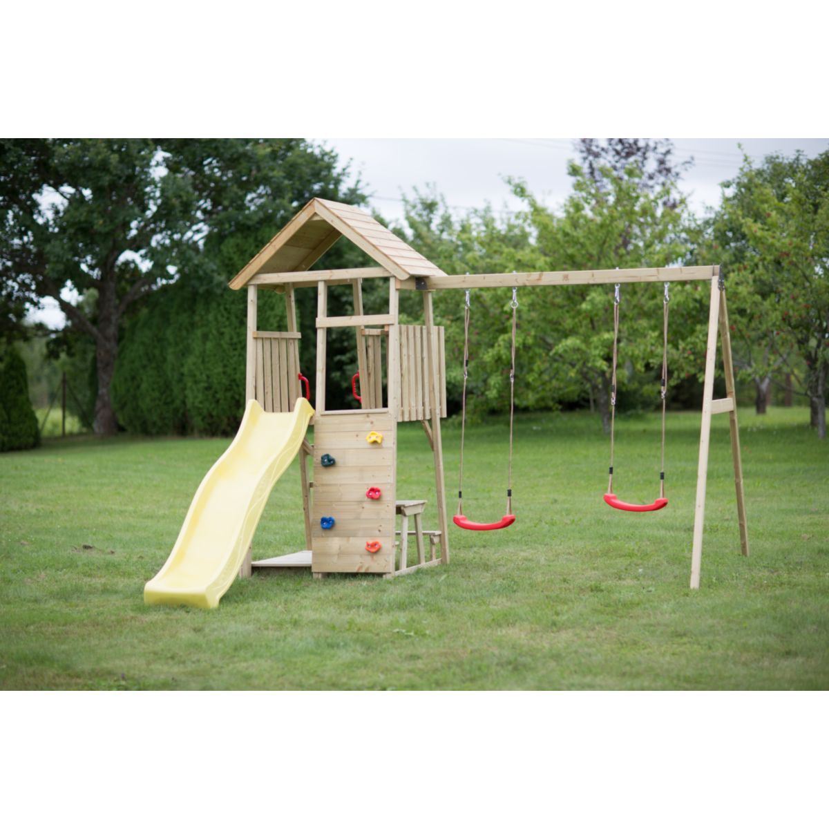 Wendi Toys Spielhaus Giraffe inkl. Rutsche, Kletterwand und Schaukel 280x340x270 cm Bild 9