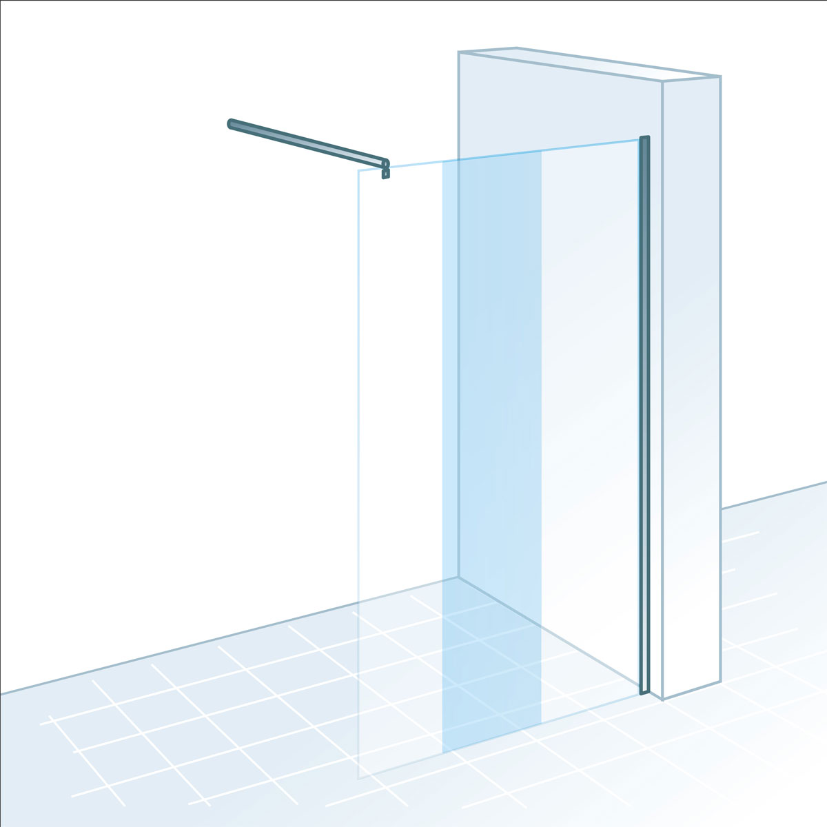 Schulte Walk In Duschwand Alexa Style 190 x 100 cm ESG 5 mm fixil Bild 3