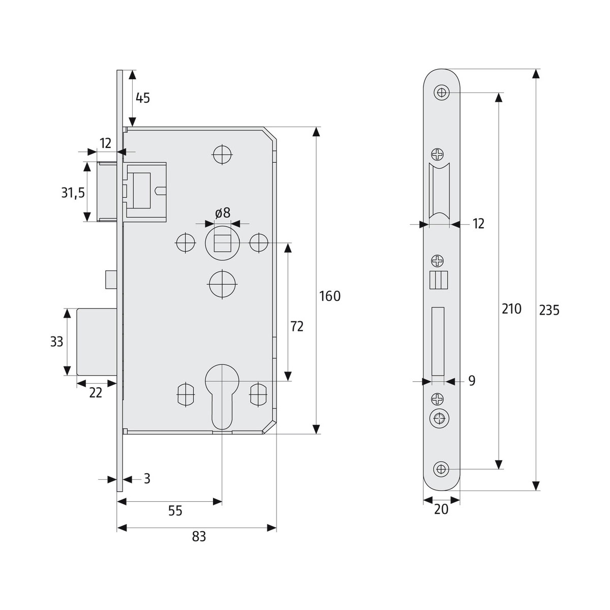 Abus Einsteckschloss mit Automatikfunktion Bild 2