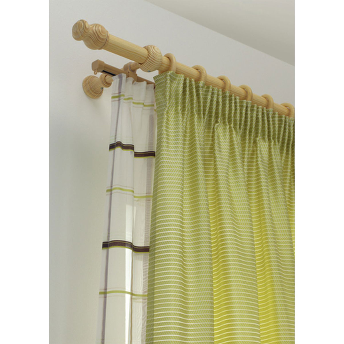 Gardinia Gardinenstange Lugano Classic Durchmesser 28 mm 120 cm Kiefer Bild 3