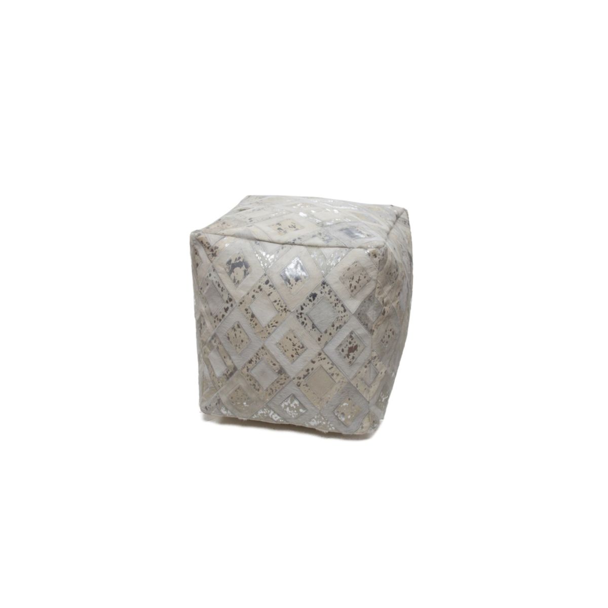 Pouf Hocker Spark 110 grau silber 45x45cm