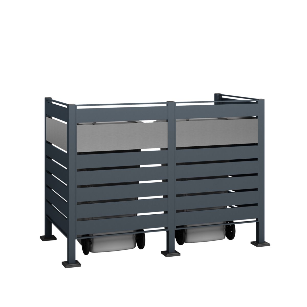 Westmann Mülltonnenverkleidung Planum 2x 240 L 1er Box 90x170x120 cm