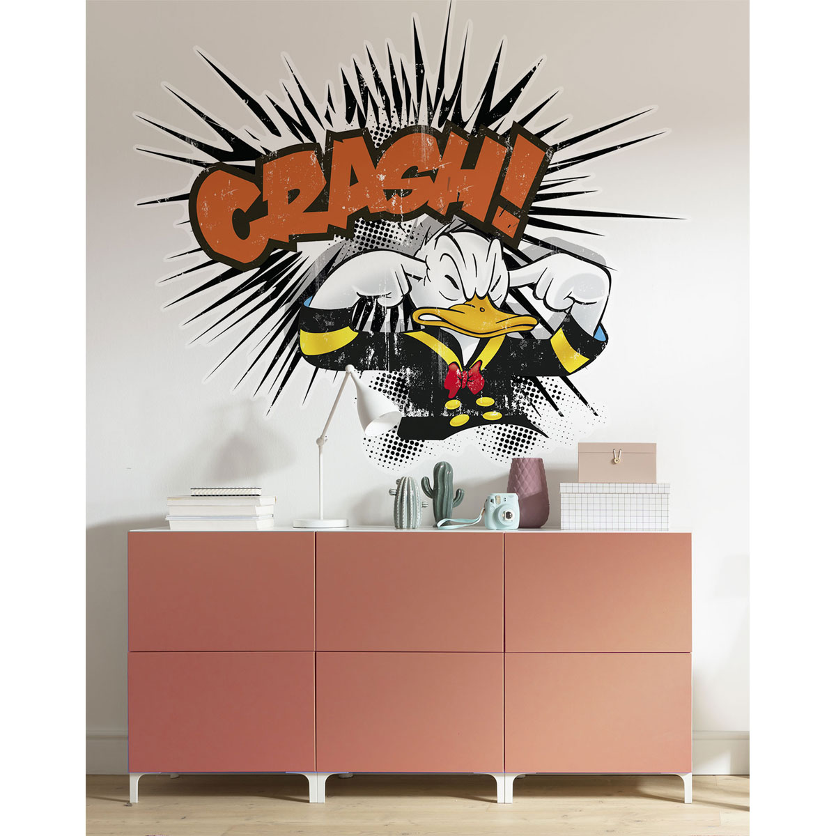 Komar  Selbstklebende Vlies Wandtattoo Donald crash XXL 127x160 cm