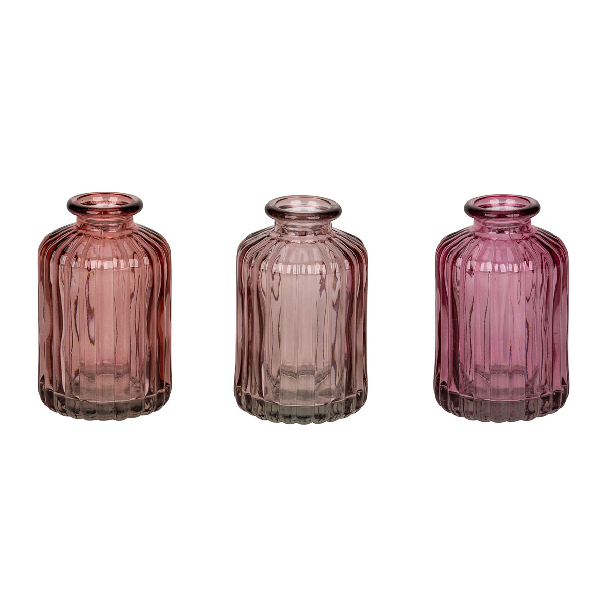 Kunstgewerbe Gehlmann Glasvase veschiedene rosafarbene Töne 6,4 x 10,1 cm