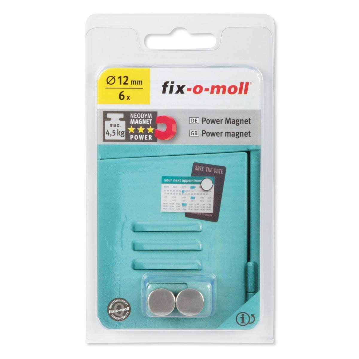 Magnet-Scheibe Neodym silber D12 mm 6 St.