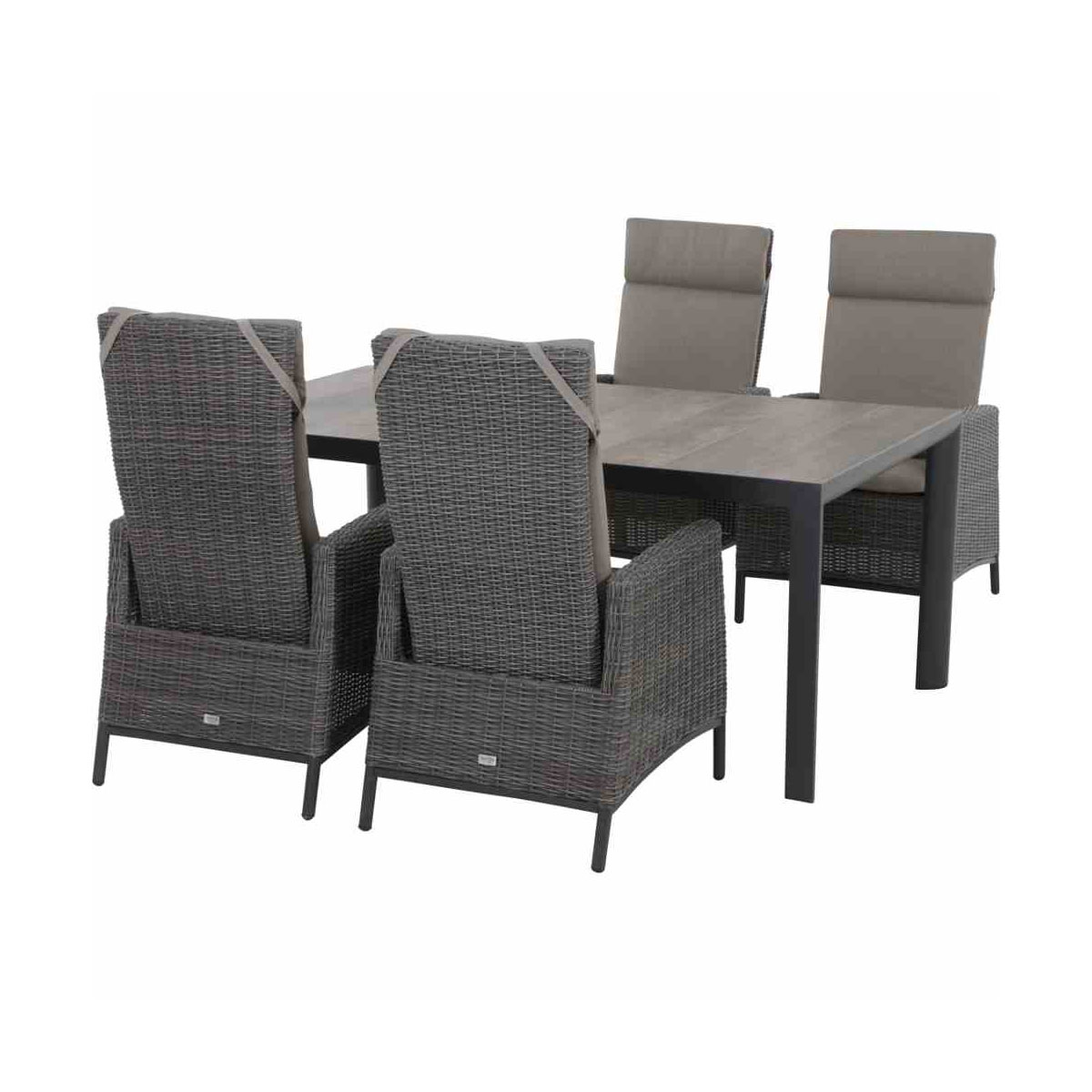 Siena Garden Dining Tisch Silva 180 x 100 x 74 cm matt anthrazit/washed grey Bild 5