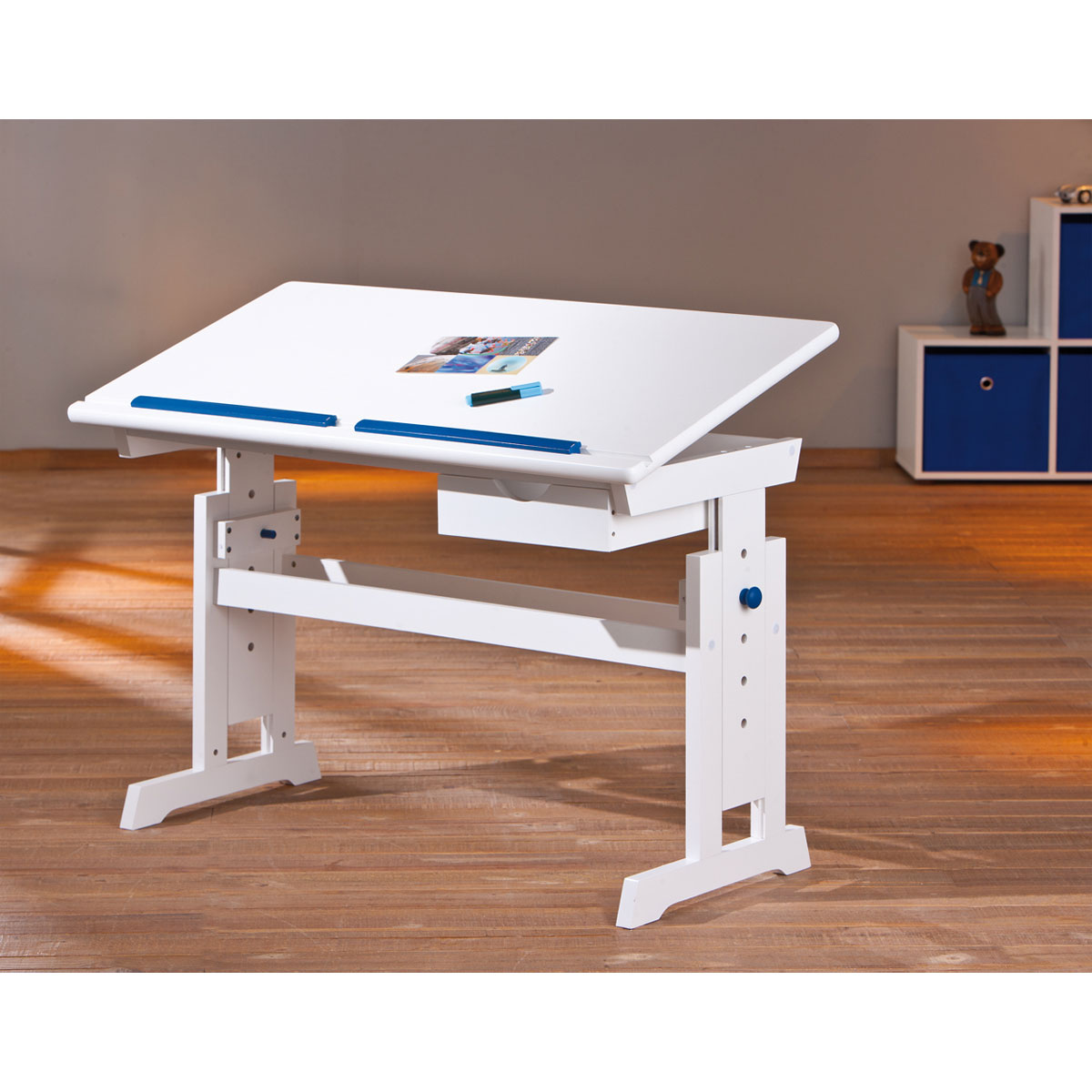 Inter Link Schreibtisch „Baru“, mit Schublade, rosa weiß, 109x90x55 cm Bild 4