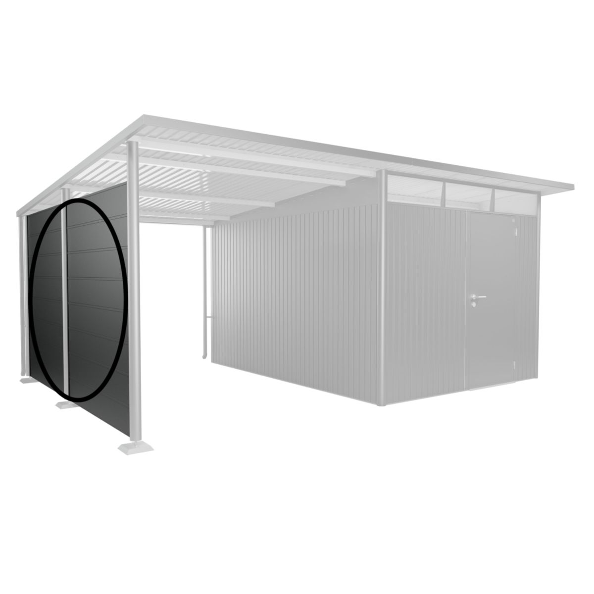 Biohort Seitenwand für Seitendach GHA A4/A8 dunkelgrau-metallic