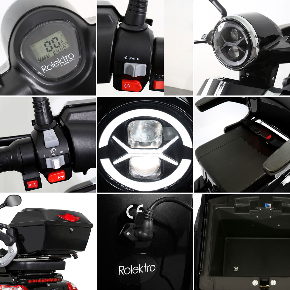 Rolektro E-Quad 25, Schwarz, 60V-20Ah Bleigel Akku, 1000 Watt Bild 8