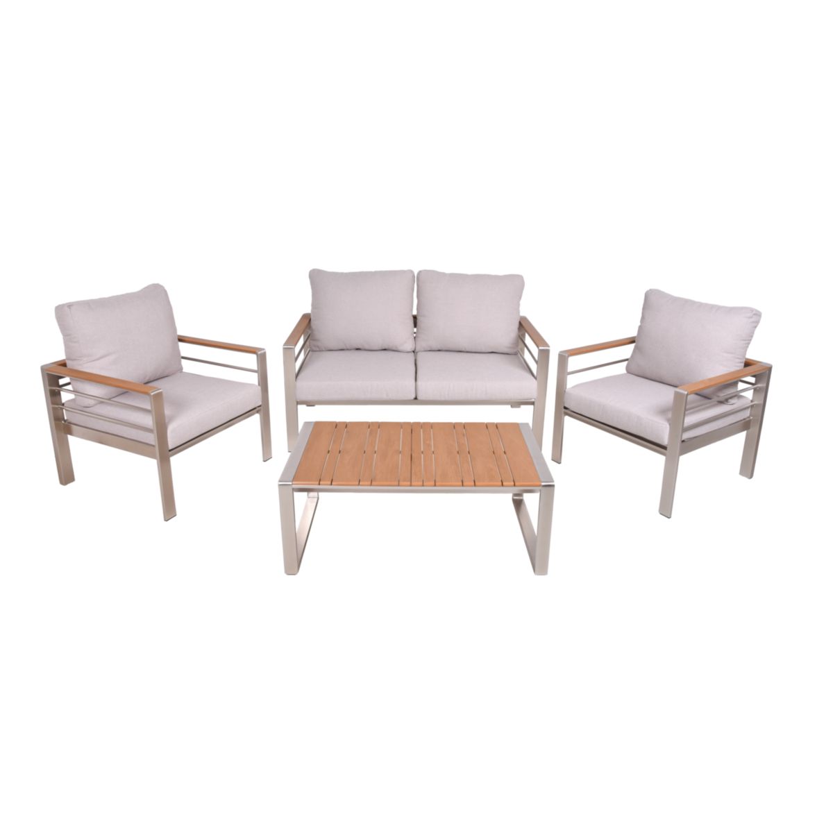 Garden Pleasure Lounge-Set FLORENCE, 4-tlg. Aluminiumrahmen, chamagner, Non-Wood