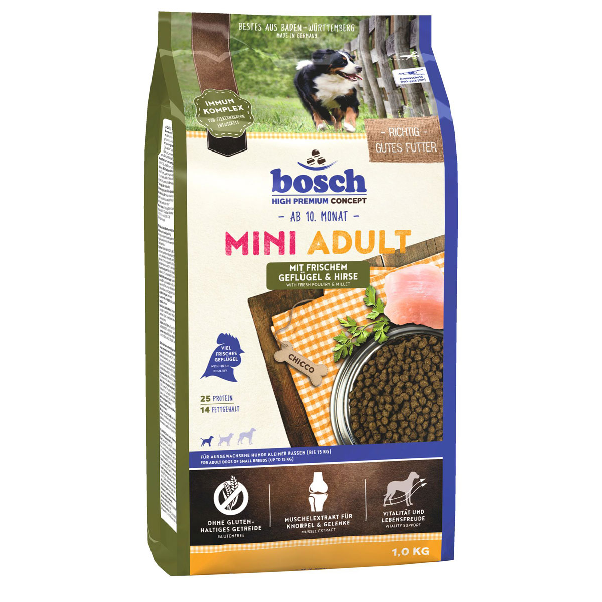 bosch high premium concept Dog Mini Adult Geflügel und Hirse 1 kg